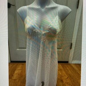 Sheer White Lace-Trim Slip Dress - Women